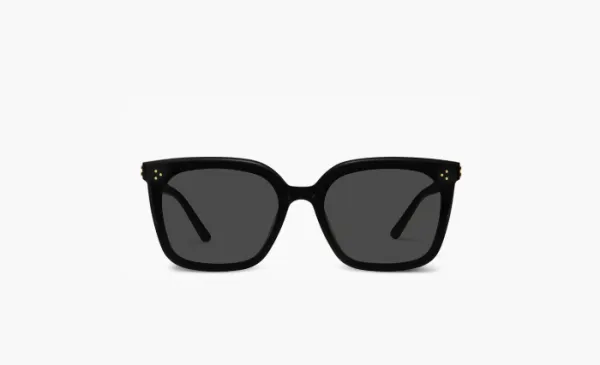 Gentle Monster Metallic Acetate Square Sunglasses Unisex Black