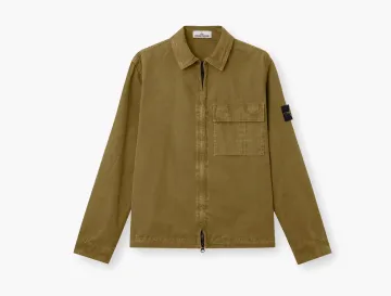 Stone Island Regular-Fit Zip-Up Overshirt Military Green