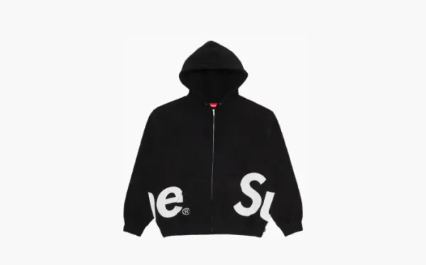 Supreme Big Logo Zip Up Hooded Sweatshirt Black