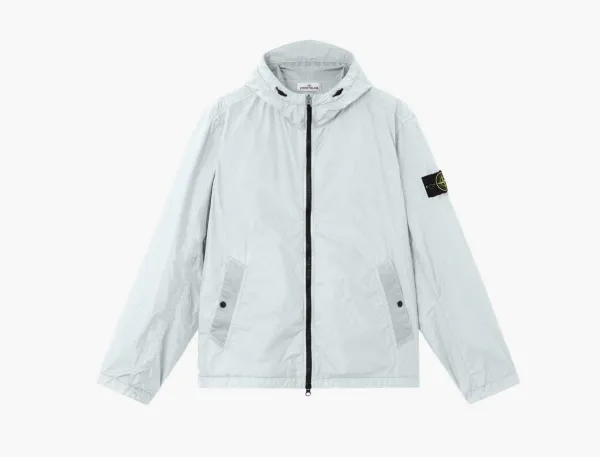 Stone Island Crinkle Reps NY Hooded Jacket Sky Blue