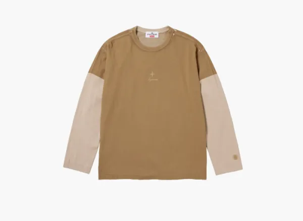 Supreme x Stone Island L/S Top Tan