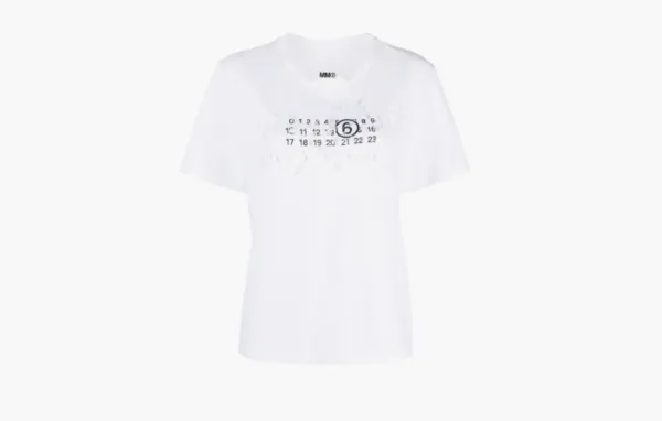 MM6 Maison Margiela Destroyed Logo T-Shirt White