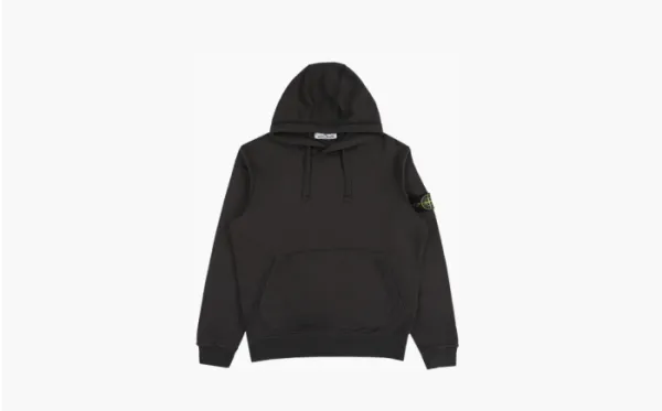 Stone Island Logo Patch Drawstring Hoodie Charcoal
