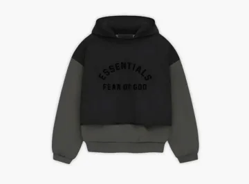 Fear of God Essentials Nylon Fleece Hooded Sweater Ink/Jet Black