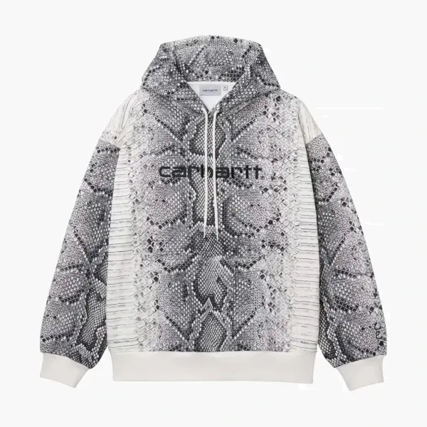 Carhartt WIP Snakeskin Print Logo Hoodie Grey