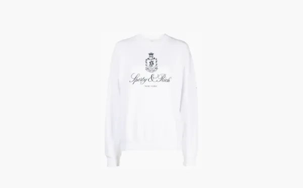 Sporty & Rich logo-print cotton sweatshirt White