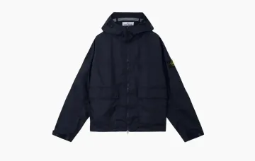 Stone Island Hooded Water Resistant Membrane Jacket Navy Blue