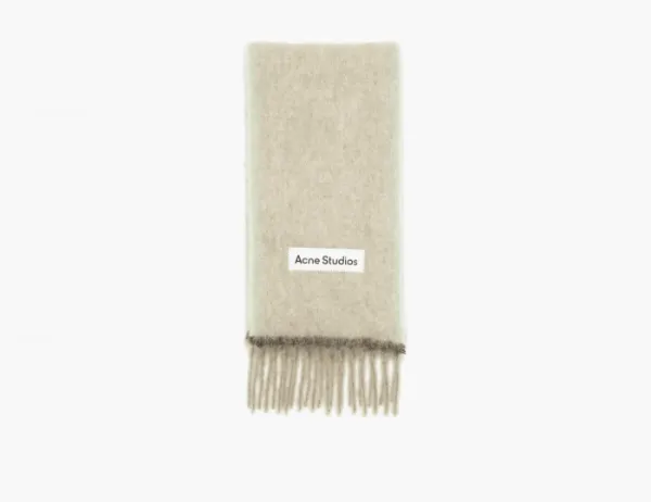 Acne Studios Wool Mohair Scarf Beige/Grey