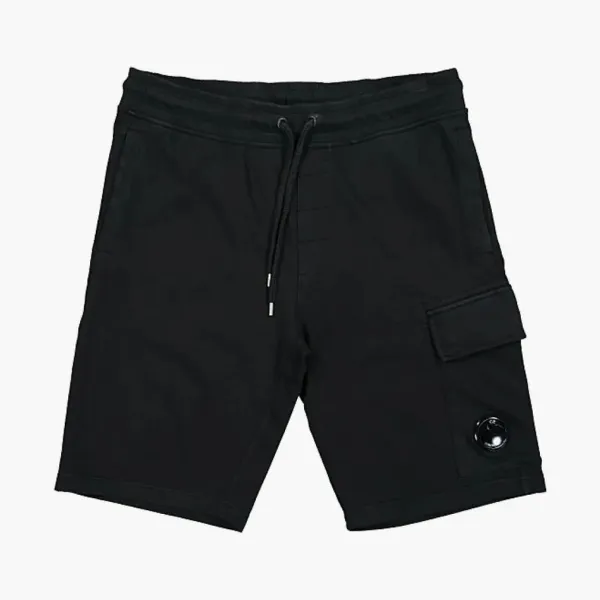 C.P. Company Light Fleece Cargo Shorts Black