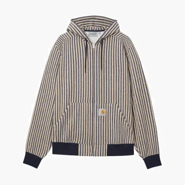 Carhartt WIP Hickory Stripe Hooded Jacket Navy