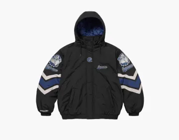 Supreme x Mitchell & Ness NCAA Hooded Stadium Jacket Black