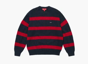 Supreme Loose Gauge Stripe Small Box Sweater Navy