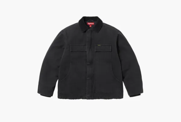 Supreme Old English Canvas Work Jacket Black
