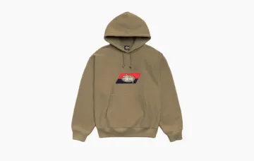 Stussy Double Stripe Embroidered Hoodie Army