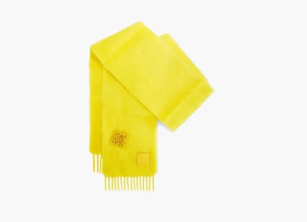 Loewe Wool and Mohair Scarf Yellow