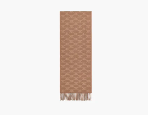 Celine Scarf Monogram Cashmere Light Camel/Beige