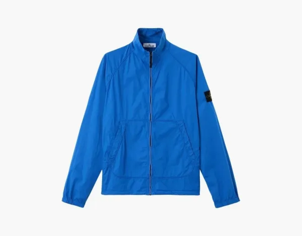 Stone Island Stretch Cotton Tela Paracadute Track Jacket Bright Blue