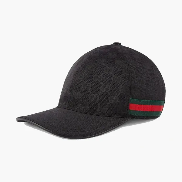 Gucci Original GG Canvas Baseball Hat with Web Black