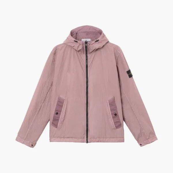 Stone Island Crinkle Reps NY Hooded Jacket Purple Grey