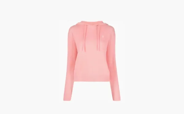 Sporty & Rich logo-embroidered Cashmere Hoodie Pink