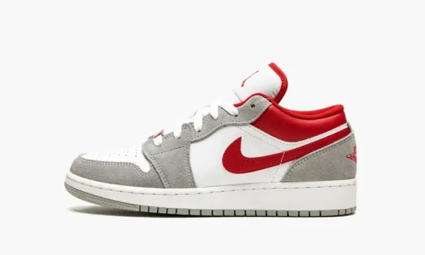 Air Jordan 1 Low SE GS Light Smoke Grey / Gym Red