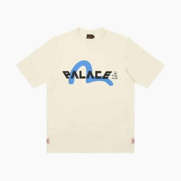 PALACE X Evisu Logo T-shirt White