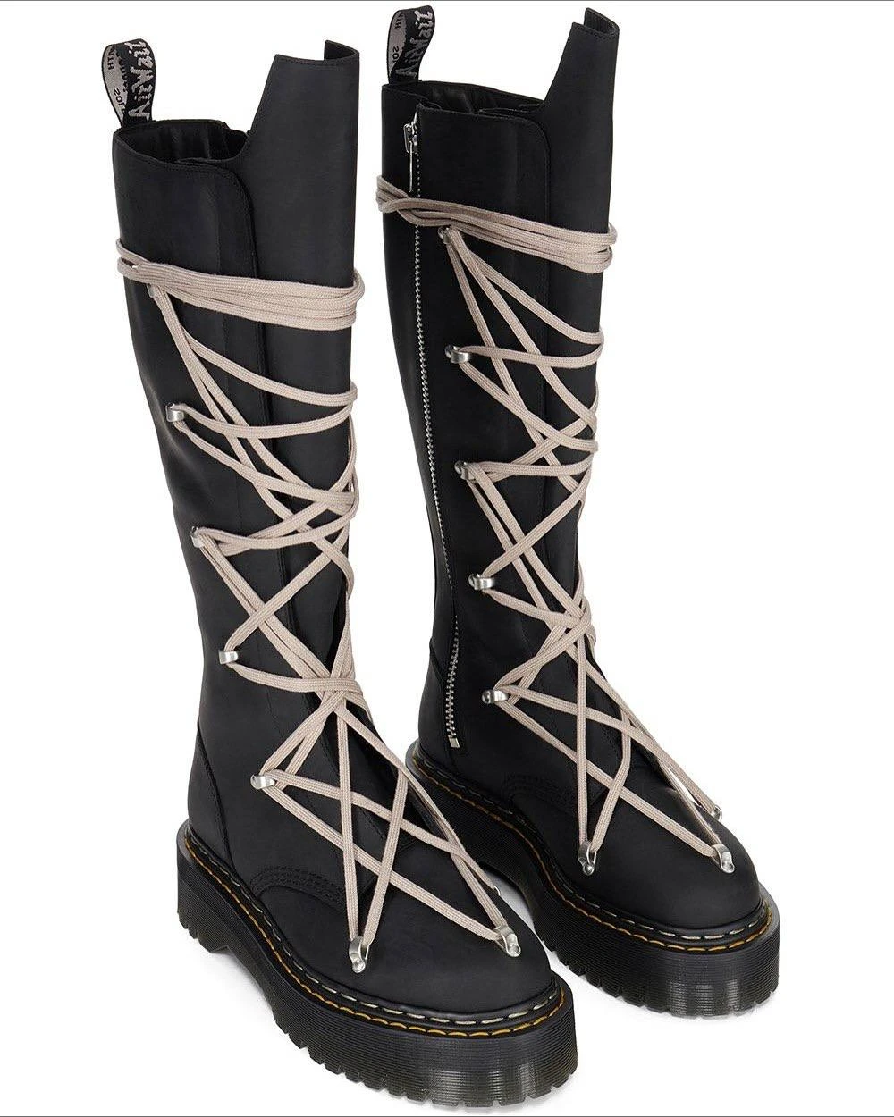 Dr. Martens x Rick Owens 1B60 Pentalace Boot до колена на подошве Quad