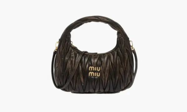 Miu Miu Wander Matelasse Nappa Leather Hobo Bag Sand / Coffee