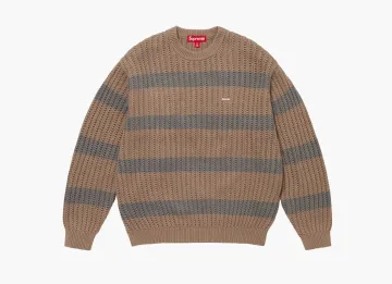 Supreme Loose Gauge Stripe Small Box Sweater Khaki