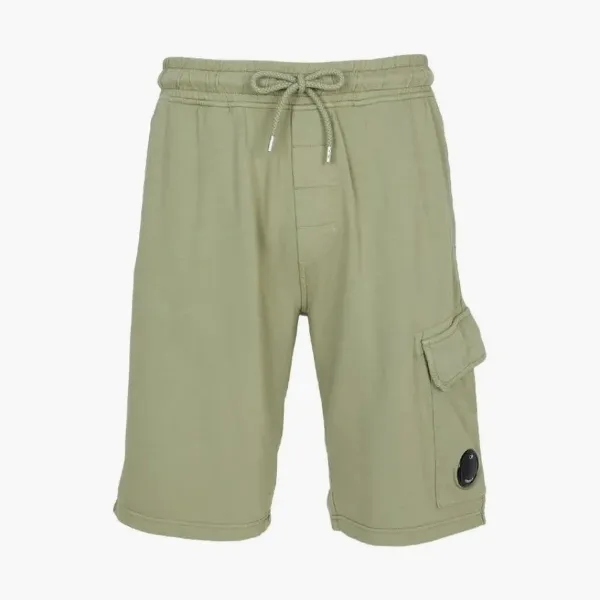 C.P. Company Light Fleece Lens Cargo Shorts Green