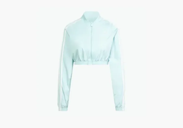 Adidas Originals  Adicolor Teamgeist Cropped Track Top  Semi Flash Aqua