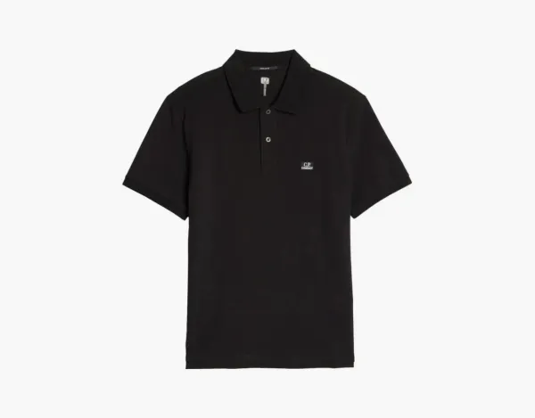 C.P. Company Stretch Piquet Short Sleeve Polo Black