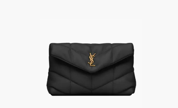 Saint Laurent Pouch In Quilted Lambskin Small Black