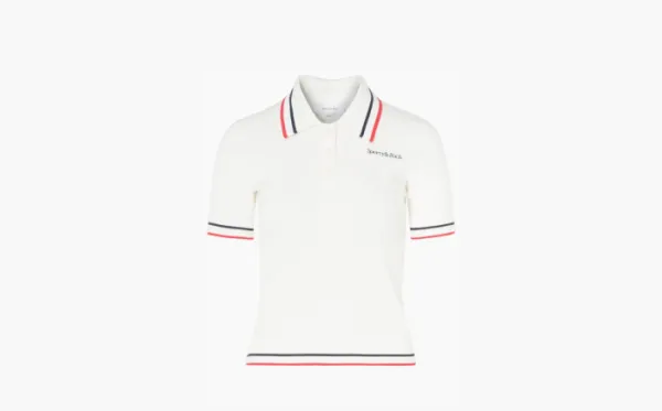 Sporty & Rich PoloWhite in white jersey with embroidered logo White