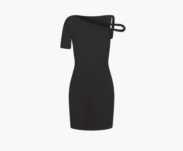 Khy Mesh Stretch Twist Mini Dress Black