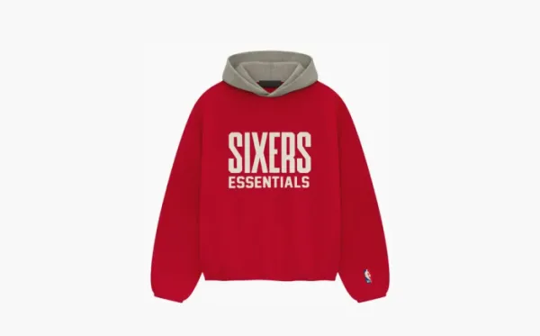 Fear of God Essentials x NBA Philadelphia 76ers Hoodie Red Grey