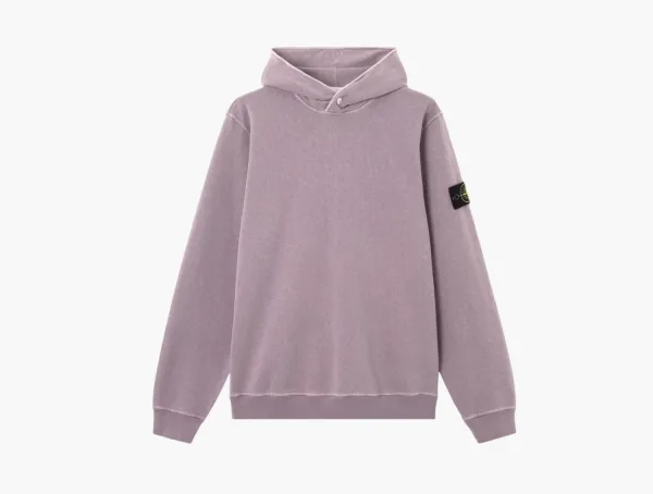 Stone Island Malfile Fleece Hooded Sweatshirt Pearl Grey