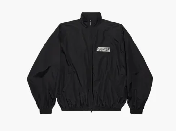 Balenciaga Masking Tape Tracksuit Medium Fit Jacket Black