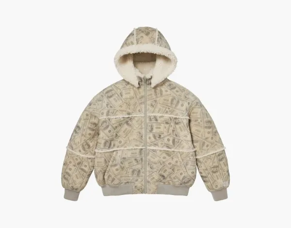 Supreme x MM6 Maison Margiela Hooded Shearling Bomber Jacket Money
