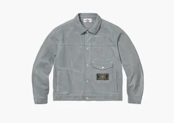 Supreme x Stone Island Denim Trucker Jacket Reflective