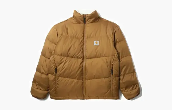 Carhartt WIP Cullen Reversible Puffer Jacket Brown Logo
