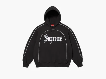 Supreme Curve Piping Hooded Sweatshirt Black