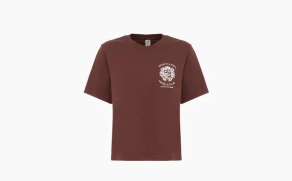 Sporty & Rich logo-print Cotton T-shirt Brown