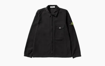 Stone Island Garment Dyed Zip Shirt Overshirt Black