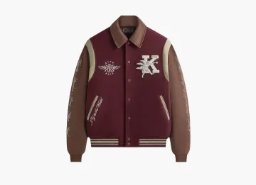 Kith Wool & Microsuede Varsity Jacket Magma