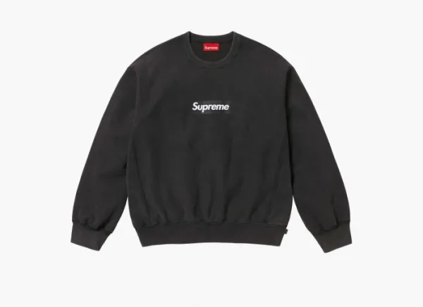 Supreme Washed Box Logo Crewneck Black