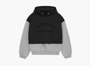 Fear of God Essentials Nylon Fleece Hooded Sweater Light Heather Grey/Jet Black
