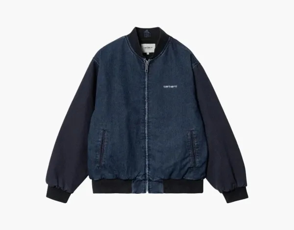 Carhartt WIP Paxon Denim Bomber Jacket Indigo Blue