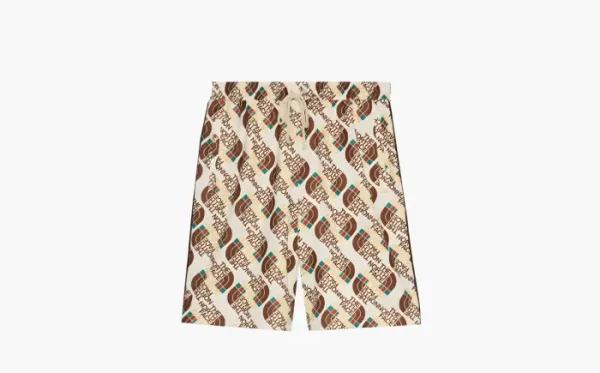 Gucci x The North Face Web Print Cotton Shorts Brown Print