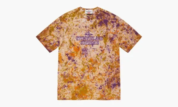 Stone Island X Supreme Embroidered Logo S / S Top Coral
